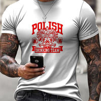 Męska koszulka z motywem orła polskiego w stylu abstrakcyjnym