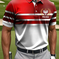 Męska koszulka polo z nadrukiem artystycznym w stylu vintage w stylu vintage