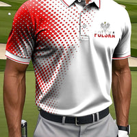 Męska koszulka polo z polskim orłem i kropką Patchwork Art Print Casual Business Polo