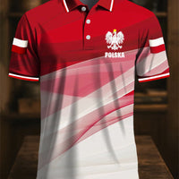 Retro polska flaga godło artystyczny nadruk na co dzień koszulka polo