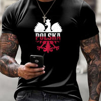 Męski Polski Orzeł Herb w stylu ulicznym Spersonalizowany Art Design T-Shirt