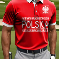 Męska koszulka polo w stylu vintage z polskim orzełem w stylu vintage