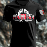 Vintage Aged Polish Flag Eagle Patriot Art Print Casual T-Shirt