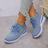 🏃👟Sneakersy z oddychającej siateczki, ozdobione kryształkami
