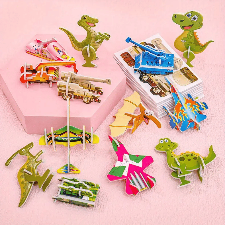 Edukacyjne puzzle 3D z kreskówkami