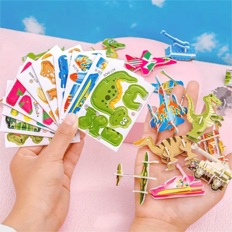 Edukacyjne puzzle 3D z kreskówkami