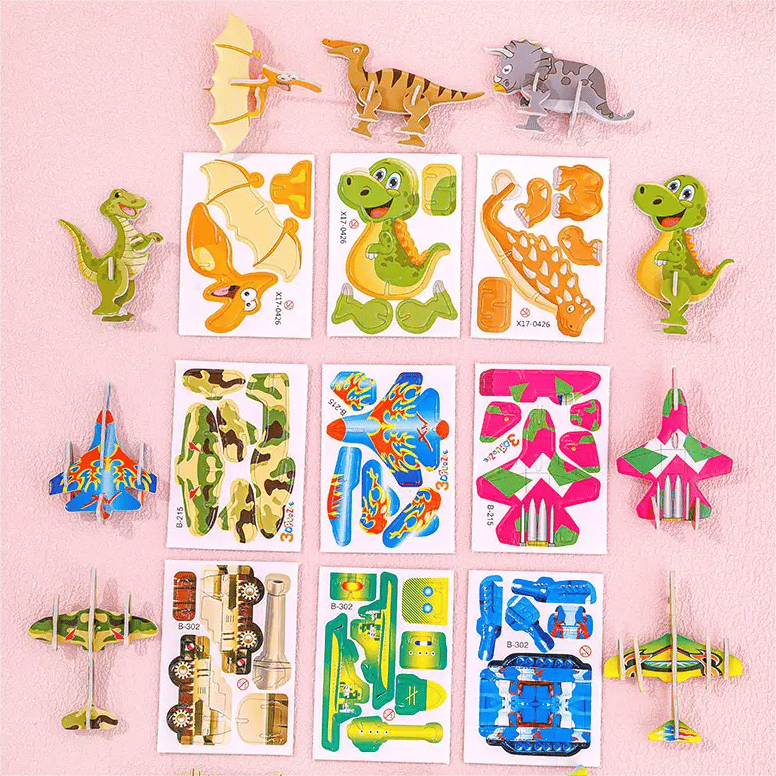 Edukacyjne puzzle 3D z kreskówkami