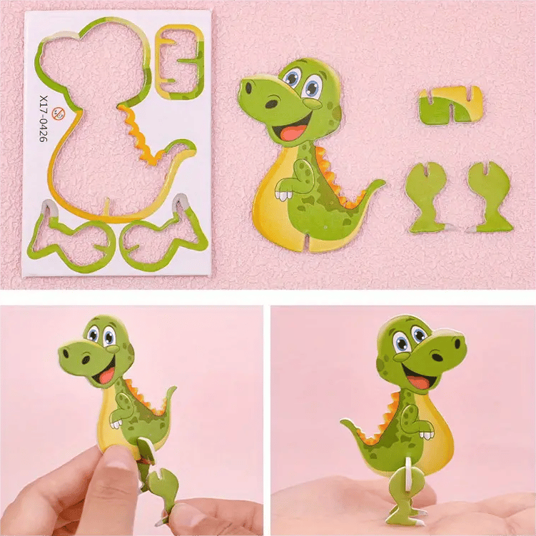 Edukacyjne puzzle 3D z kreskówkami