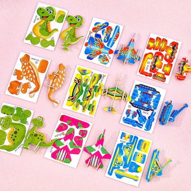 Edukacyjne puzzle 3D z kreskówkami