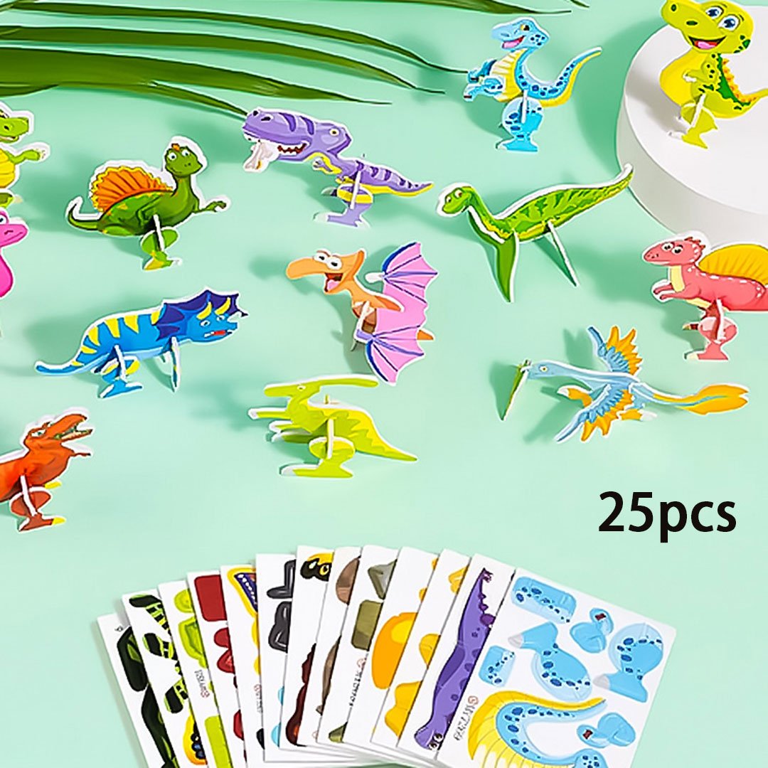 Edukacyjne puzzle 3D z kreskówkami