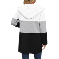 【S-3XL】💖Modny luźny sweter z kapturem w kolorze blokowym