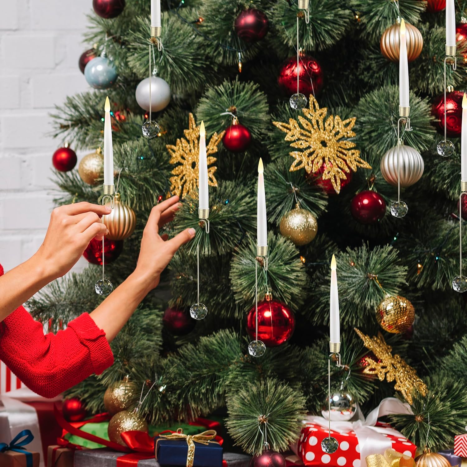 🎁Wyprzedaż: 49% zniżki🎄Choinkowa świeczka LED przezroczysta kryształowa bombka🕯️