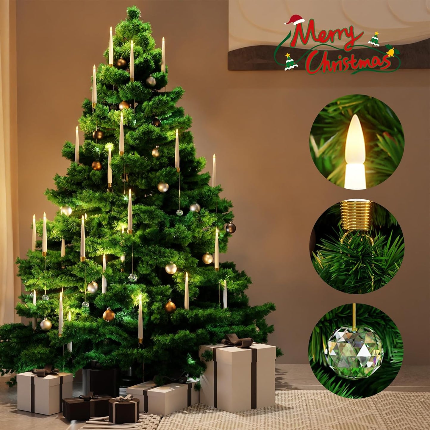 🎁Wyprzedaż: 49% zniżki🎄Choinkowa świeczka LED przezroczysta kryształowa bombka🕯️