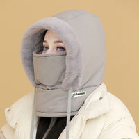 Czapka termiczna unisex z grubszym materiałem, polarową podszewką i dołączoną osłoną na twarz❄️