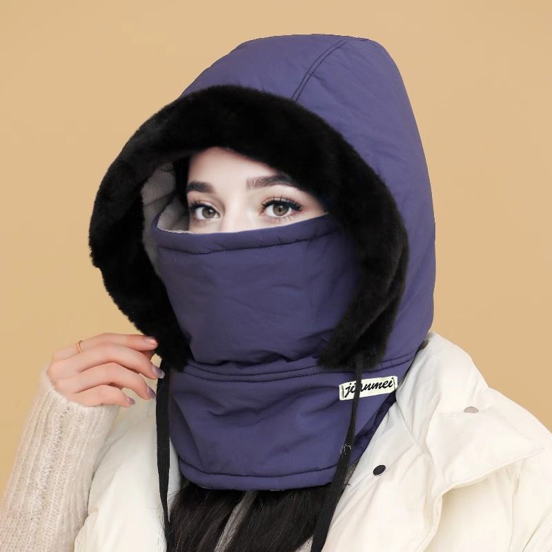 Czapka termiczna unisex z grubszym materiałem, polarową podszewką i dołączoną osłoną na twarz❄️