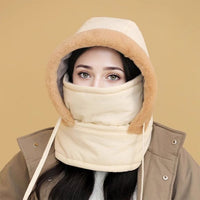 Czapka termiczna unisex z grubszym materiałem, polarową podszewką i dołączoną osłoną na twarz❄️
