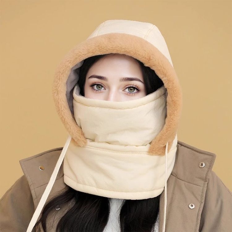 Czapka termiczna unisex z grubszym materiałem, polarową podszewką i dołączoną osłoną na twarz❄️