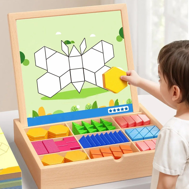 🎄Idealny prezent świąteczny🎁 Drewniany zestaw puzzli magnetycznych🧠🧩