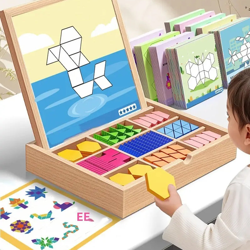 🎄Idealny prezent świąteczny🎁 Drewniany zestaw puzzli magnetycznych🧠🧩