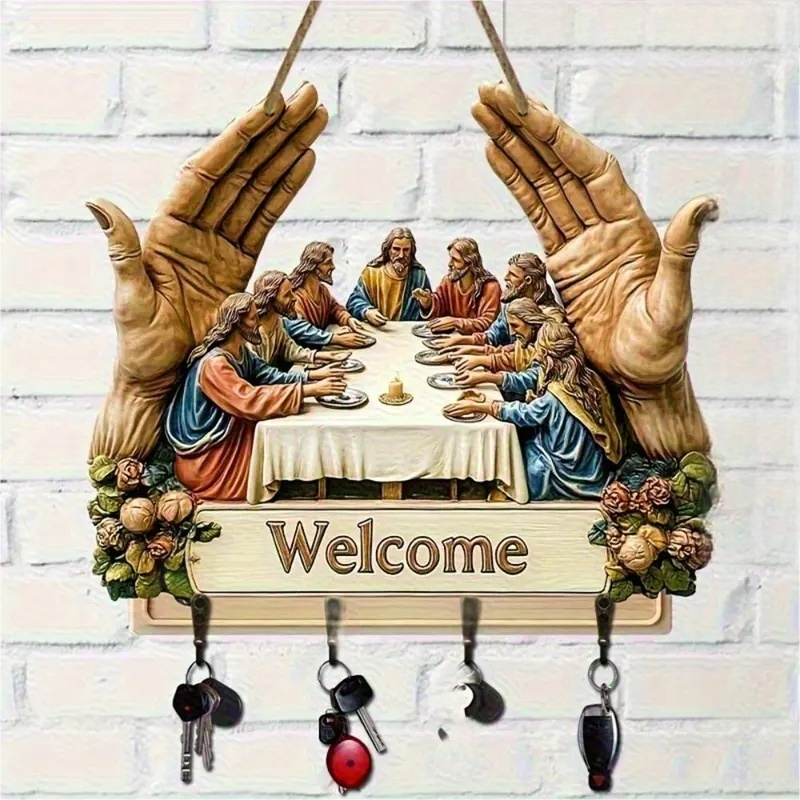 ✨Dekoracyjny drewniany wieszak ścienny na klucze🙏
