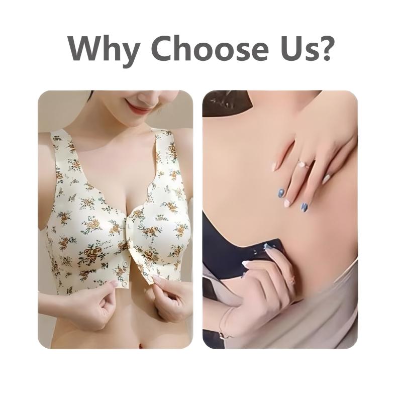 💃Kup jeden, drugi dostaniesz gratis💗Damski bezszwowy jedwabny biustonosz push-up z nadrukiem