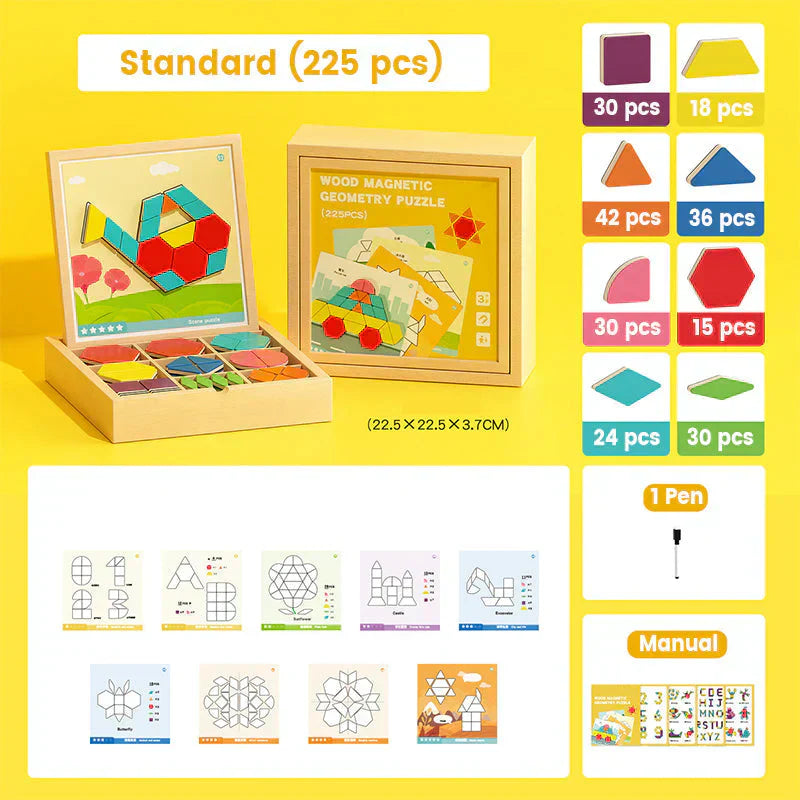 🎄Idealny prezent świąteczny🎁 Drewniany zestaw puzzli magnetycznych🧠🧩