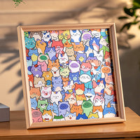 🐱Drewniana ramka na zdjęcia w kształcie puzzli z kotem, do samodzielnego pomalowania🧩