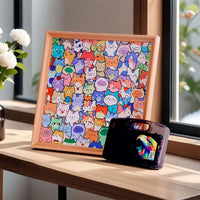 🐱Drewniana ramka na zdjęcia w kształcie puzzli z kotem, do samodzielnego pomalowania🧩