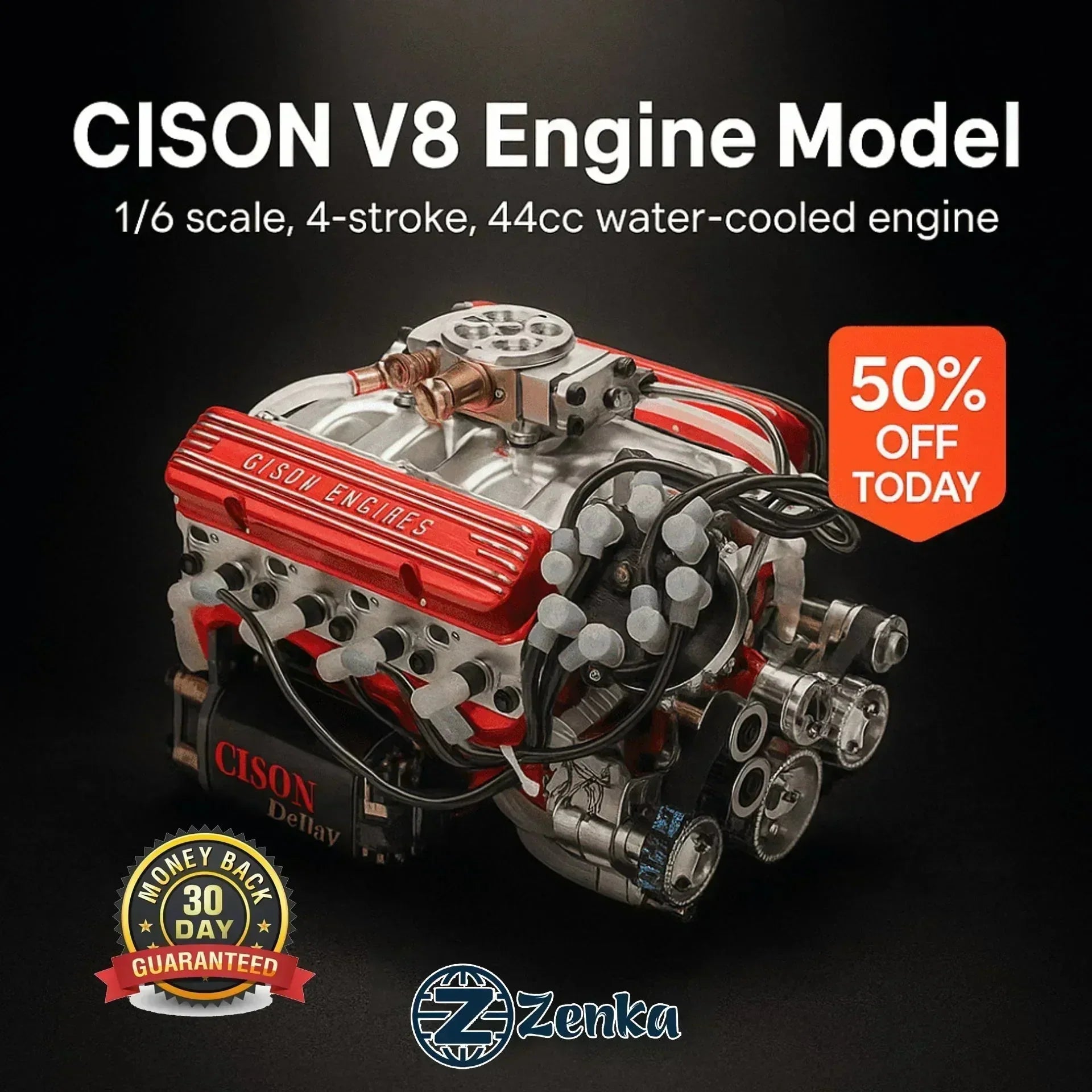Model silnika V8 do samodzielnego montażu / w pełni przegubowy