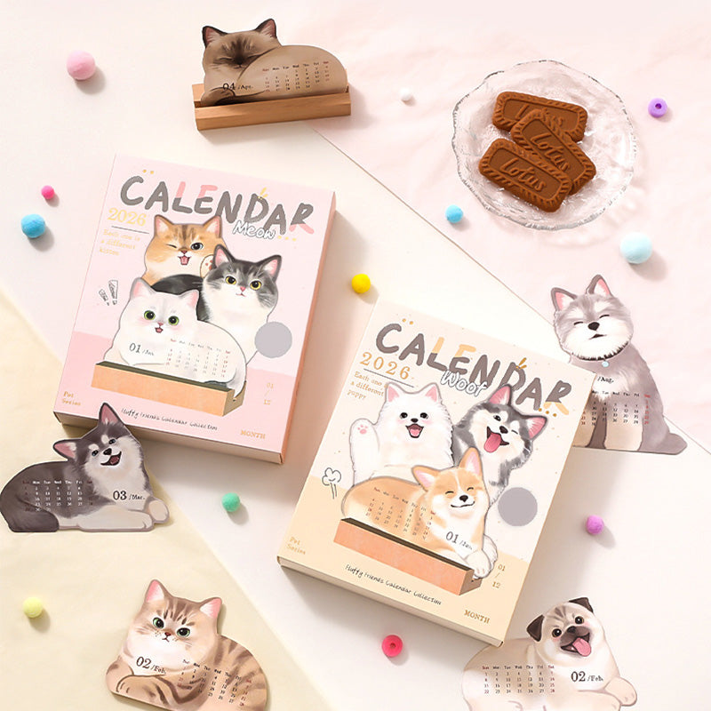 ⚡ 50% ZNIŻKI 😻 Kalendarz biurkowy 3D z kotami i psami