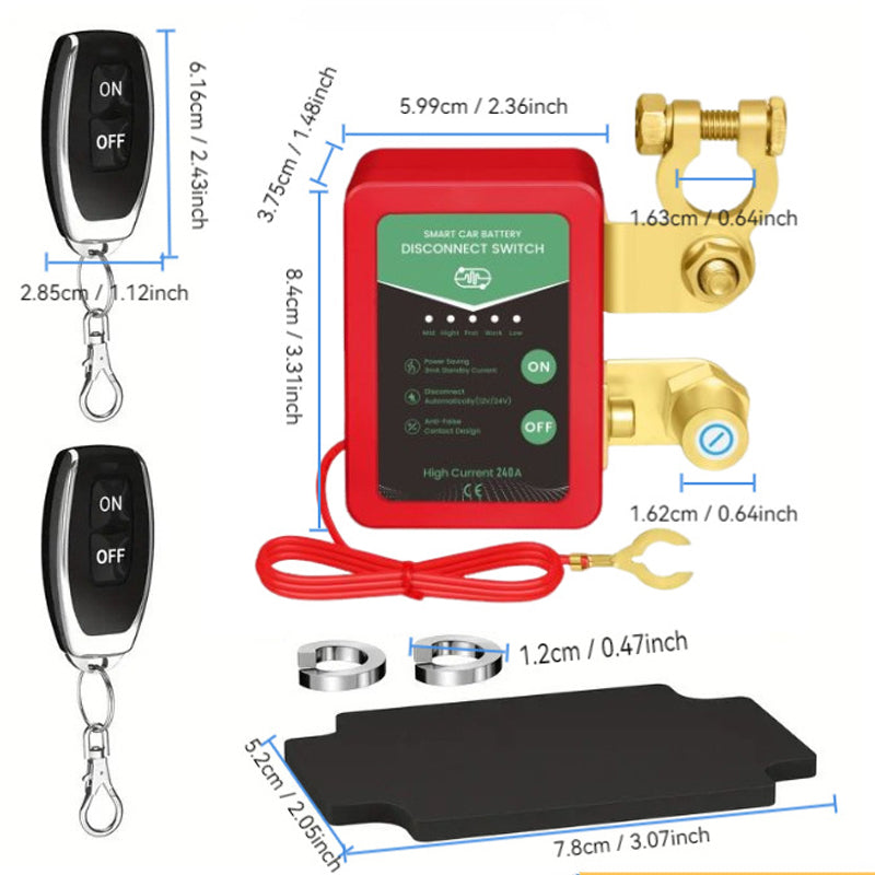 🚗⚡Zdalnie sterowany wyłącznik odłączający akumulator samochodowy 12V/24V🔋