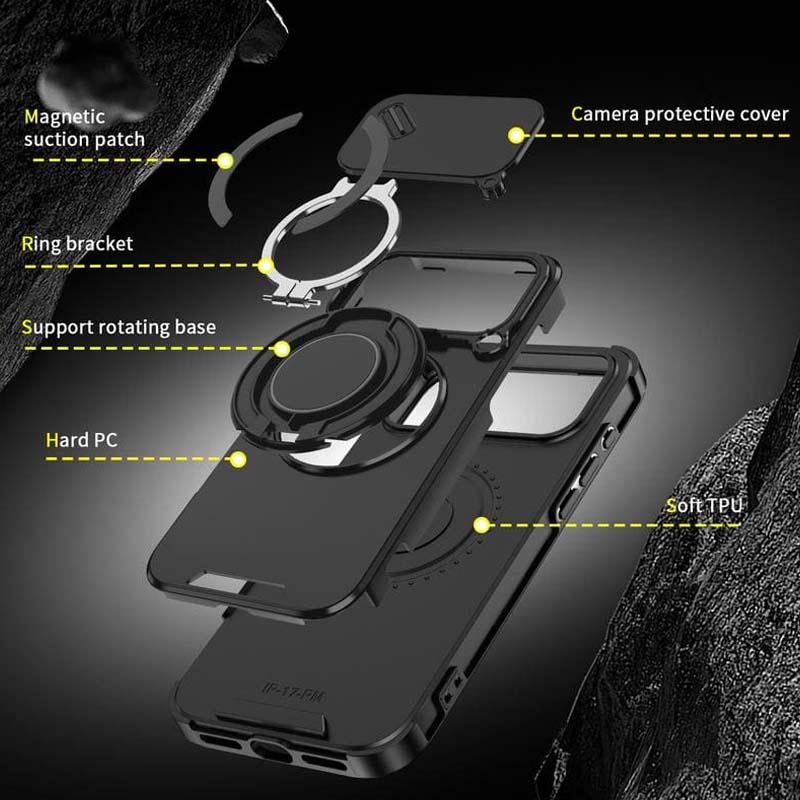 Magnetyczne etui na telefon z podstawką pierścieniową do iPhone'a