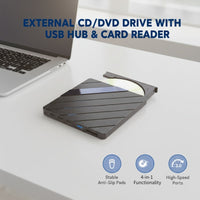 ✨ Zewnętrzna obudowa napędu CD/DVD z hubem USB – wszechstronna i stylowa! ✨