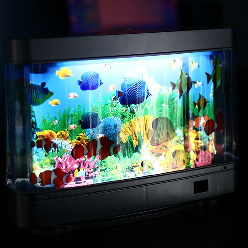 🎁Idealny prezent – lampka akwariowa z tropikalnymi rybkami (sztucznymi) 🐠