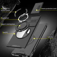 Etui magnetyczne 3 w 1 dla Samsunga – podstawka Snap & Go + podwyższona osłona aparatu + pełna ochrona.