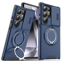 Etui magnetyczne 3 w 1 dla Samsunga – podstawka Snap & Go + podwyższona osłona aparatu + pełna ochrona.