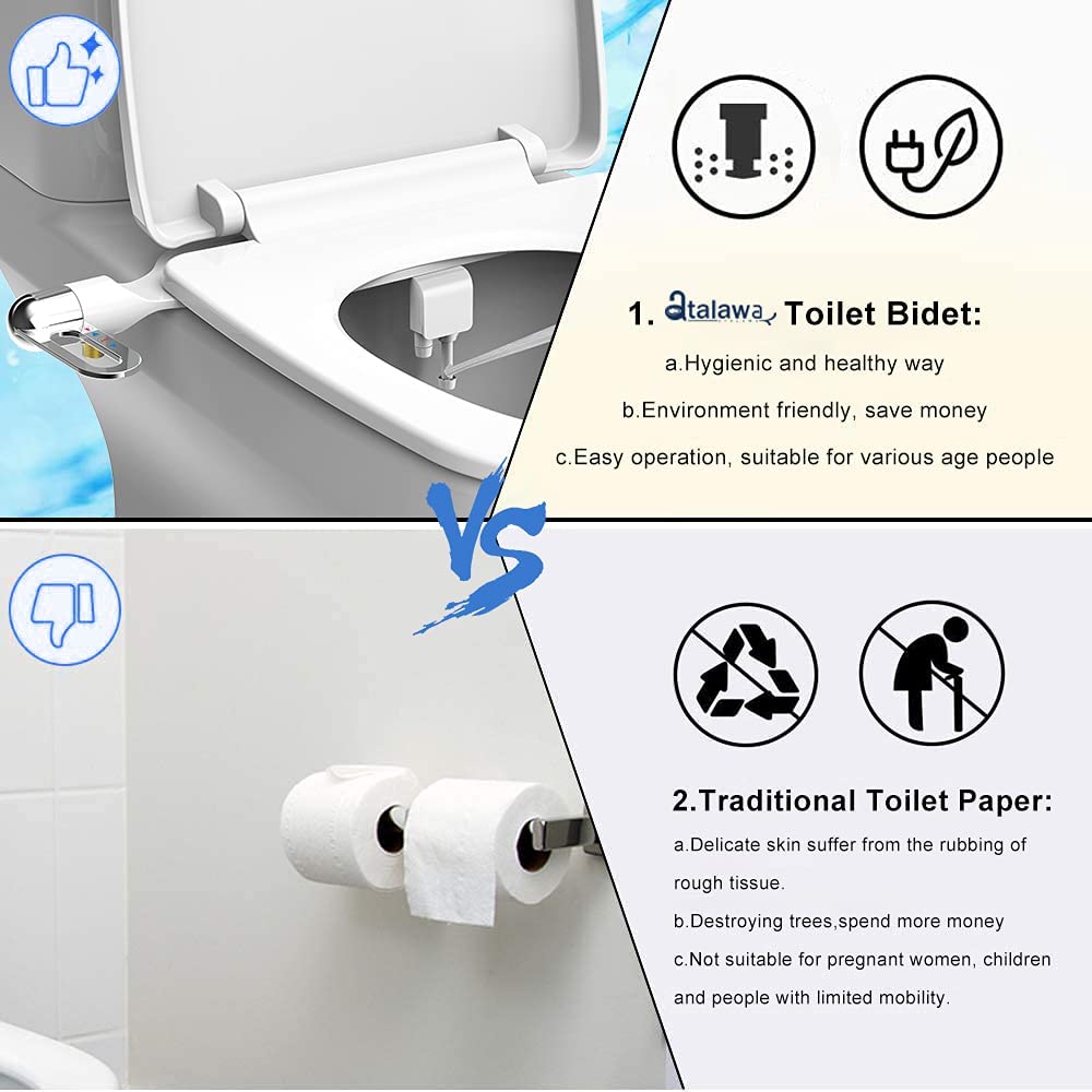 🚽Łazienka Nieelektryczna Podwójna Dysza Bidetowa Myjka Toaletowa Bidet Higieniczny Bidet Samopłuczący💦