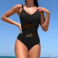 👙 Modny jednoczęściowy kostium kąpielowy z siateczki – odważne wycięcia, nieodparty styl! ✨🌊