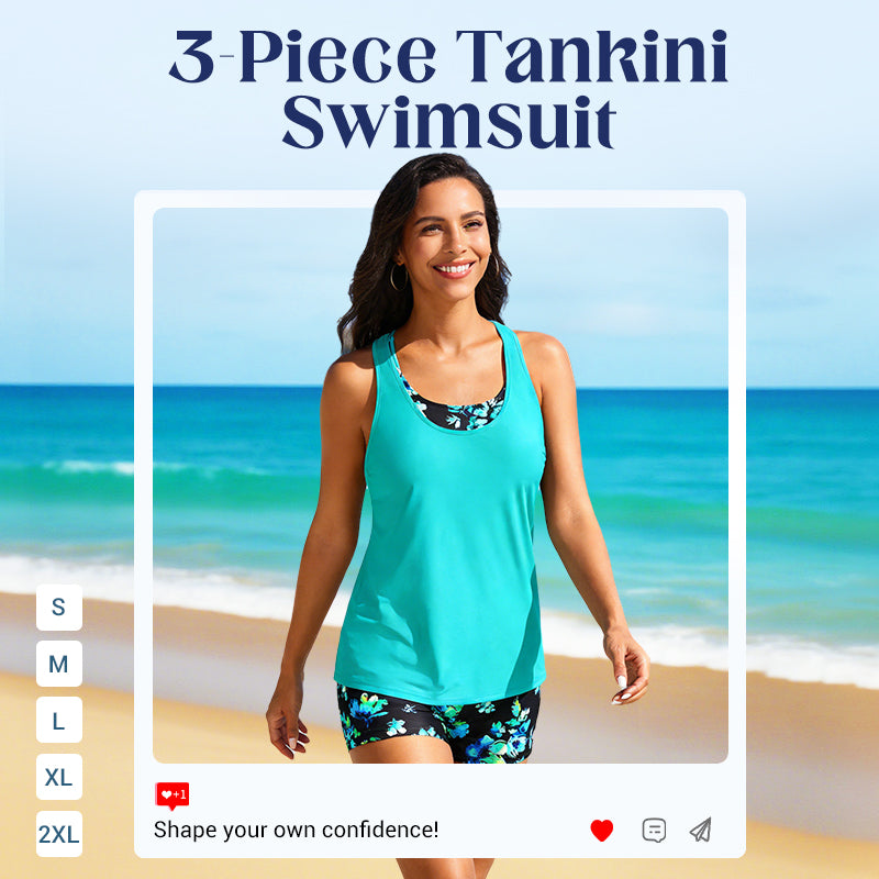 Damski trzyczęściowy kostium kąpielowy typu tankini