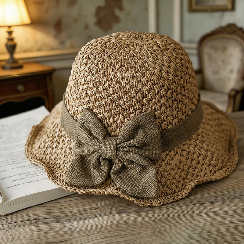 📢 50% TANIEJ! 🏖️👒 Elegancki Słomkowy Kapelusz z Plecionym Brzegiem i Kokardką – Twój letni must-have na plażę i słoneczne dni! ☀️🌊