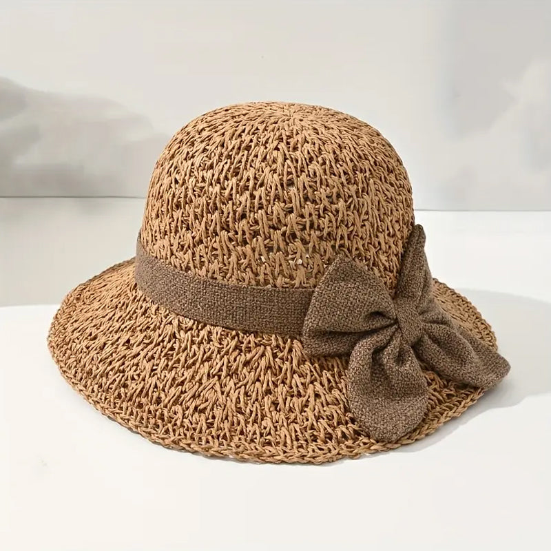 📢 50% TANIEJ! 🏖️👒 Elegancki Słomkowy Kapelusz z Plecionym Brzegiem i Kokardką – Twój letni must-have na plażę i słoneczne dni! ☀️🌊